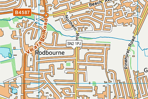 SN2 1PJ map - OS VectorMap District (Ordnance Survey)