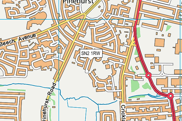 SN2 1RW map - OS VectorMap District (Ordnance Survey)