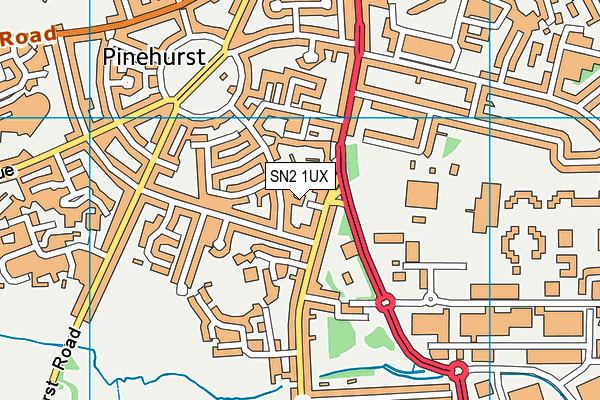 SN2 1UX map - OS VectorMap District (Ordnance Survey)
