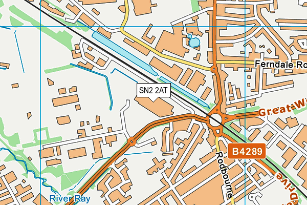 SN2 2AT map - OS VectorMap District (Ordnance Survey)