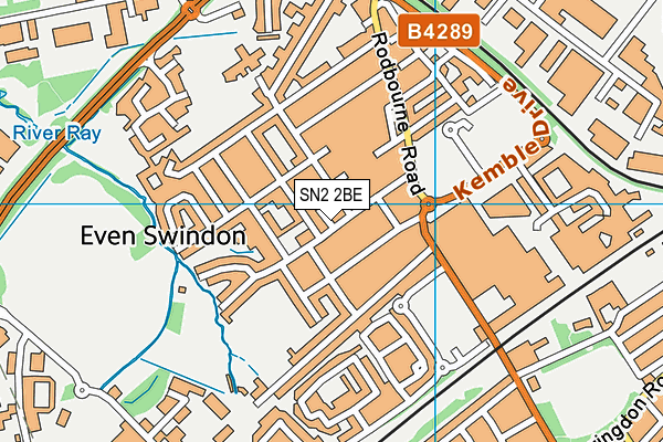 SN2 2BE map - OS VectorMap District (Ordnance Survey)