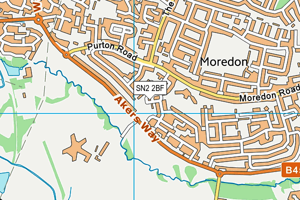 SN2 2BF map - OS VectorMap District (Ordnance Survey)