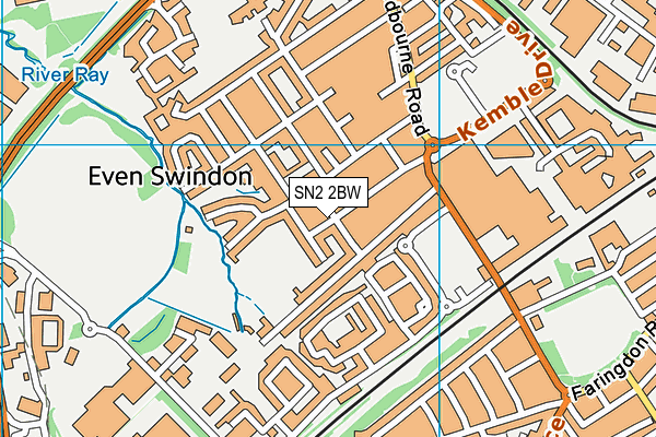 SN2 2BW map - OS VectorMap District (Ordnance Survey)