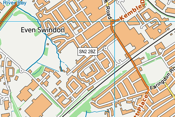 SN2 2BZ map - OS VectorMap District (Ordnance Survey)