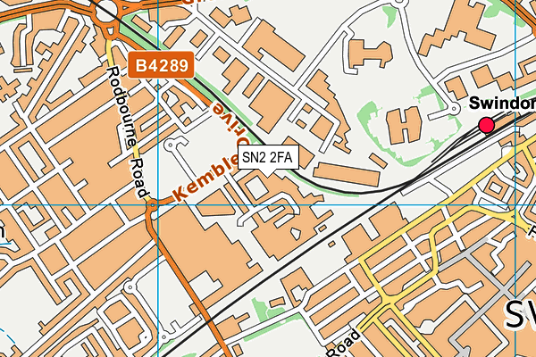 SN2 2FA map - OS VectorMap District (Ordnance Survey)