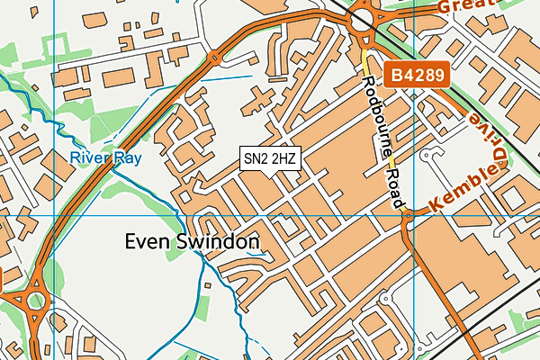 SN2 2HZ map - OS VectorMap District (Ordnance Survey)