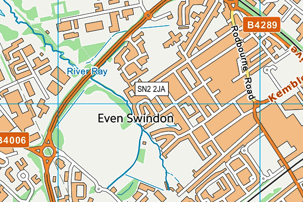 SN2 2JA map - OS VectorMap District (Ordnance Survey)