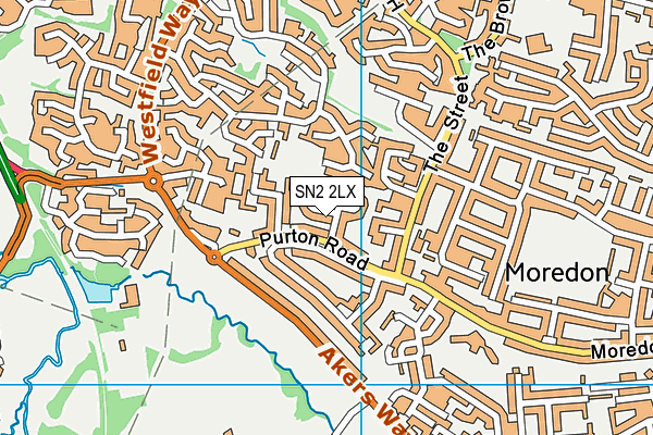 SN2 2LX map - OS VectorMap District (Ordnance Survey)