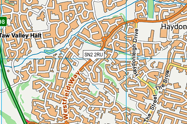 SN2 2RU map - OS VectorMap District (Ordnance Survey)
