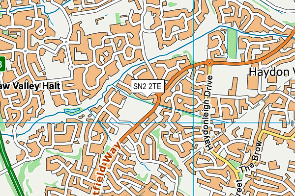 SN2 2TE map - OS VectorMap District (Ordnance Survey)