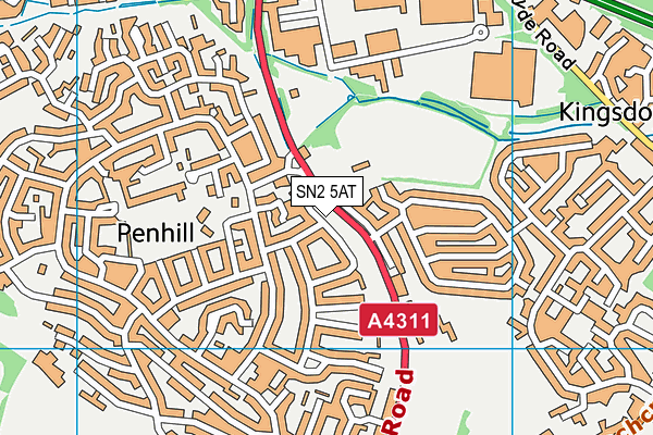 SN2 5AT map - OS VectorMap District (Ordnance Survey)