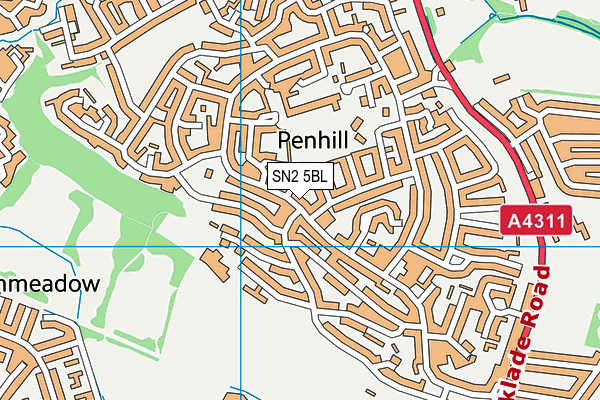 SN2 5BL map - OS VectorMap District (Ordnance Survey)