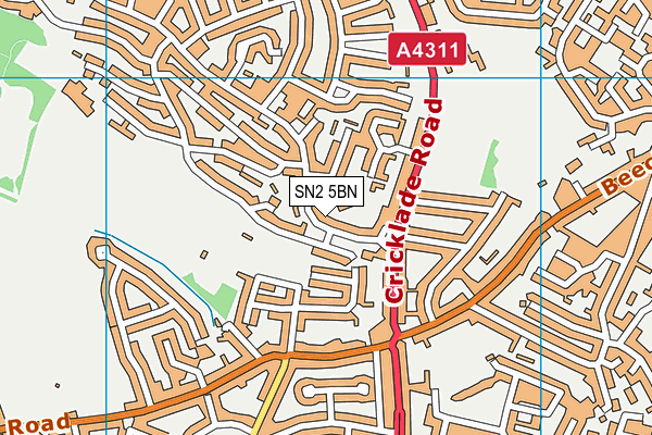 SN2 5BN map - OS VectorMap District (Ordnance Survey)