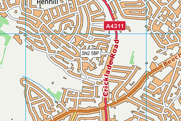 SN2 5BP map - OS VectorMap District (Ordnance Survey)