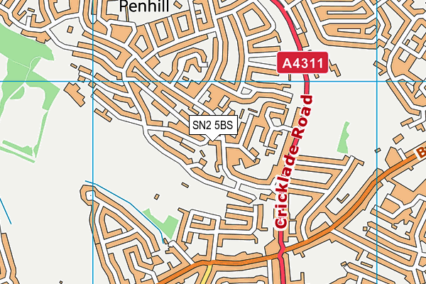 SN2 5BS map - OS VectorMap District (Ordnance Survey)