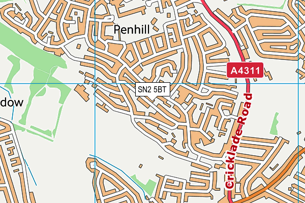 SN2 5BT map - OS VectorMap District (Ordnance Survey)