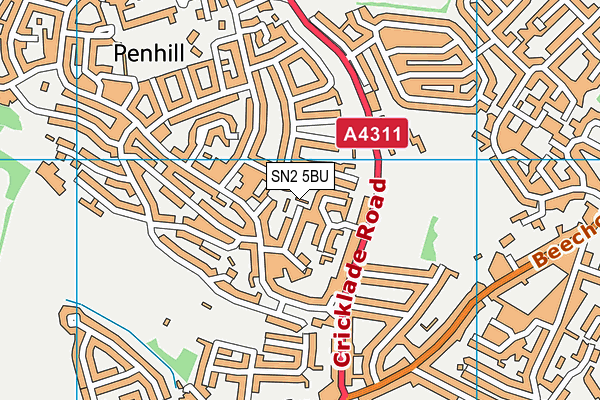 SN2 5BU map - OS VectorMap District (Ordnance Survey)