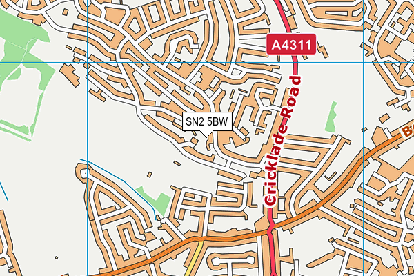 SN2 5BW map - OS VectorMap District (Ordnance Survey)