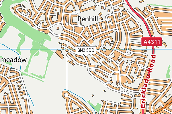 SN2 5DD map - OS VectorMap District (Ordnance Survey)