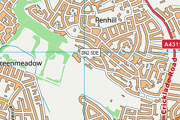 Seven Fields Primary School map (SN2 5DE) - OS VectorMap District (Ordnance Survey)