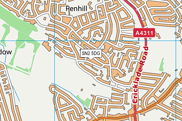 SN2 5DG map - OS VectorMap District (Ordnance Survey)