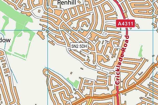 SN2 5DH map - OS VectorMap District (Ordnance Survey)