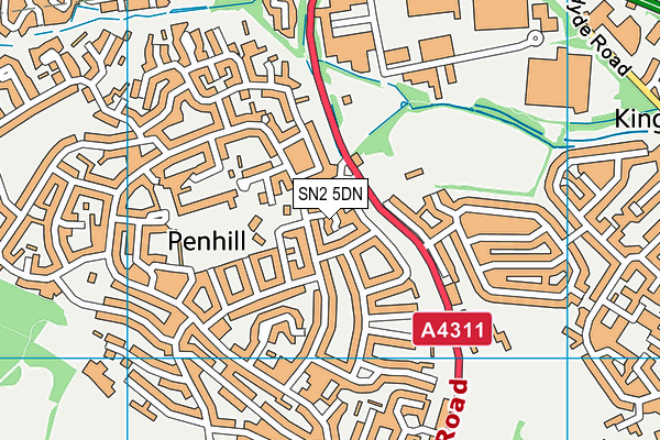 SN2 5DN map - OS VectorMap District (Ordnance Survey)