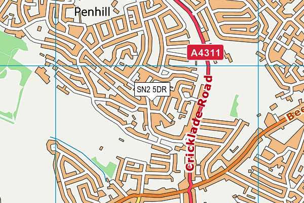 SN2 5DR map - OS VectorMap District (Ordnance Survey)