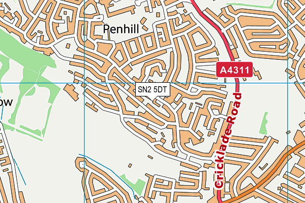 SN2 5DT map - OS VectorMap District (Ordnance Survey)