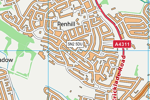 SN2 5DU map - OS VectorMap District (Ordnance Survey)