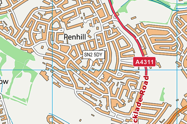 SN2 5DY map - OS VectorMap District (Ordnance Survey)