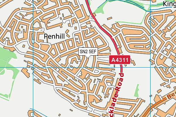 SN2 5EF map - OS VectorMap District (Ordnance Survey)