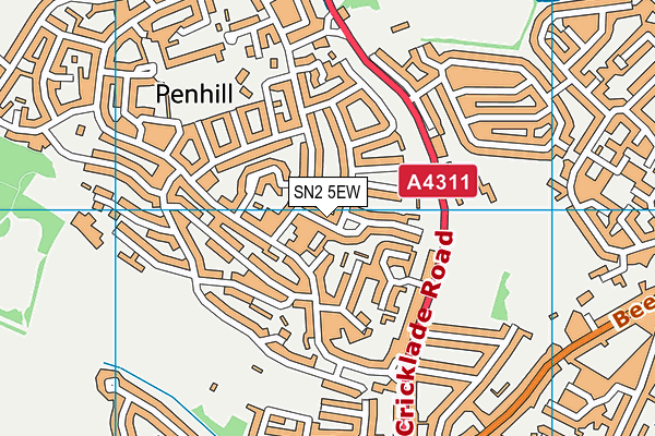 SN2 5EW map - OS VectorMap District (Ordnance Survey)