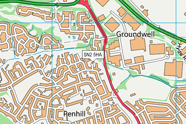 SN2 5HA map - OS VectorMap District (Ordnance Survey)