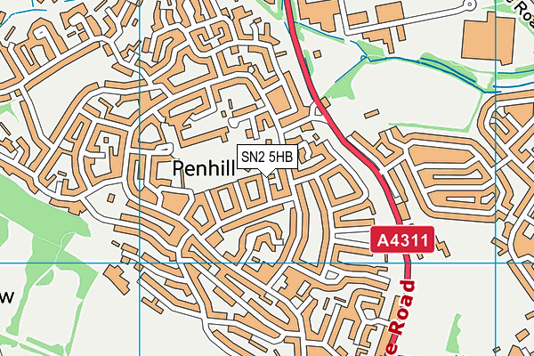 SN2 5HB map - OS VectorMap District (Ordnance Survey)