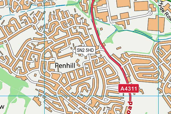 SN2 5HD map - OS VectorMap District (Ordnance Survey)