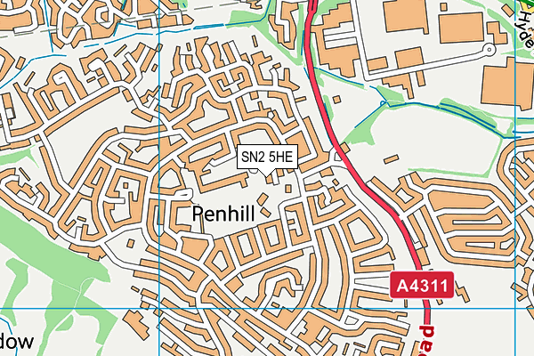 SN2 5HE map - OS VectorMap District (Ordnance Survey)