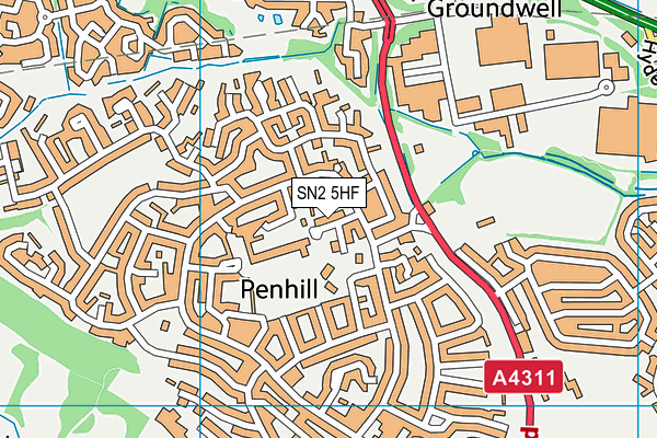 SN2 5HF map - OS VectorMap District (Ordnance Survey)