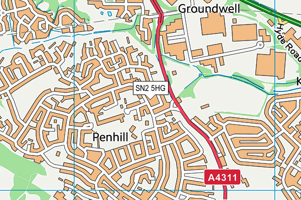 SN2 5HG map - OS VectorMap District (Ordnance Survey)