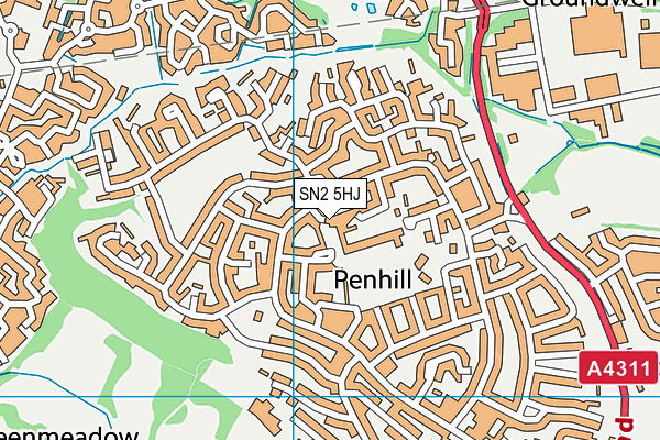 SN2 5HJ map - OS VectorMap District (Ordnance Survey)