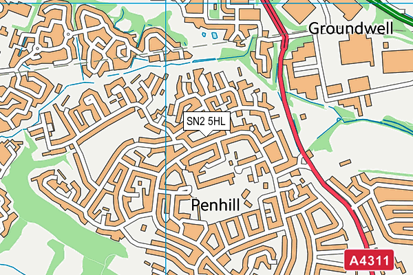 SN2 5HL map - OS VectorMap District (Ordnance Survey)