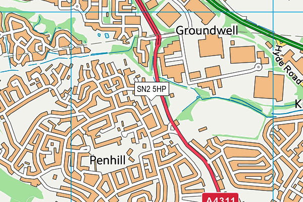 SN2 5HP map - OS VectorMap District (Ordnance Survey)