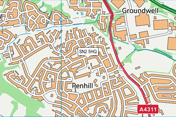 SN2 5HQ map - OS VectorMap District (Ordnance Survey)