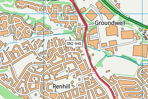 SN2 5HS map - OS VectorMap District (Ordnance Survey)