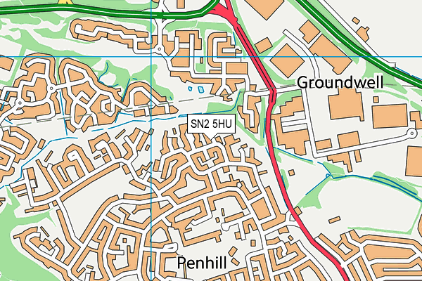 SN2 5HU map - OS VectorMap District (Ordnance Survey)