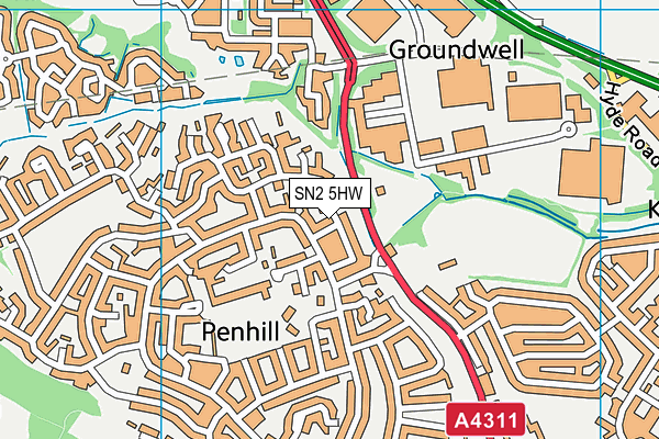 SN2 5HW map - OS VectorMap District (Ordnance Survey)