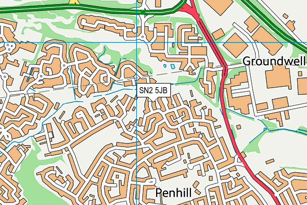 SN2 5JB map - OS VectorMap District (Ordnance Survey)