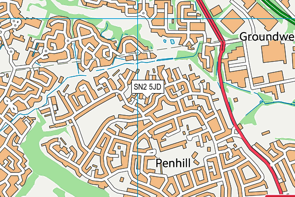 SN2 5JD map - OS VectorMap District (Ordnance Survey)