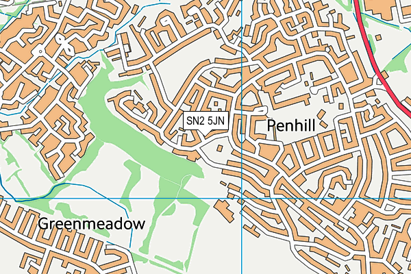 SN2 5JN map - OS VectorMap District (Ordnance Survey)