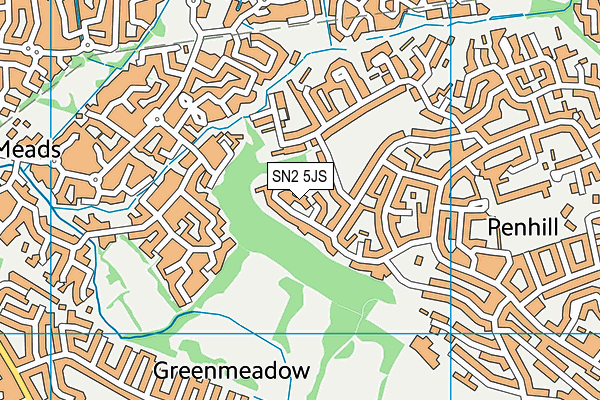 SN2 5JS map - OS VectorMap District (Ordnance Survey)